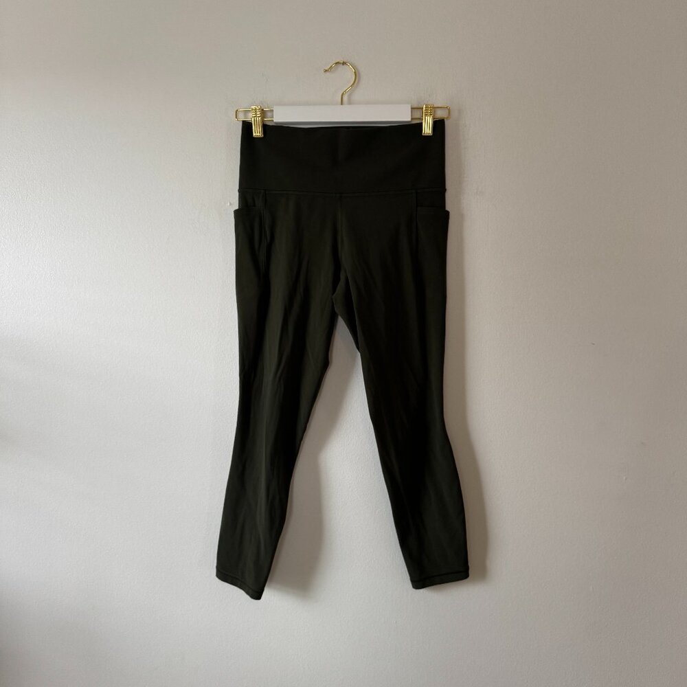 Athleta Salutation Stash 7/8 Tight Dark Green